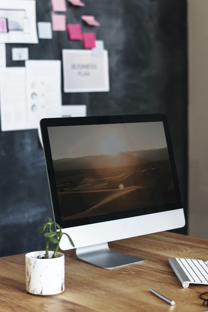 Computer on a desk in an office
